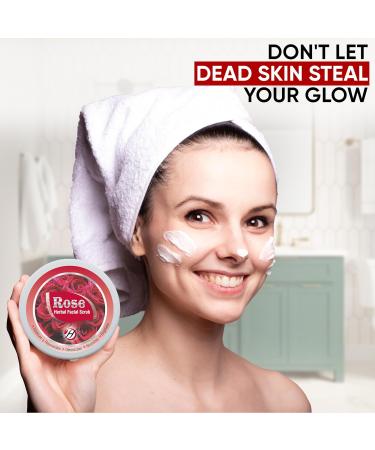 Rose Herbal Facial Scrub - All Natural Exfoliating Rose Scrub for Men & Women | 5.30 oz | Nourishing & Cleansing Body Wash - Buy Online on GoSupps.com