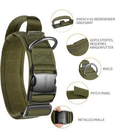 OneTigris Ranger Green Dog Collar with Metal Buckle - Durable Adjustable & Stylish for All Breeds | International Shipping Available - Buy Online on GoSupps.com