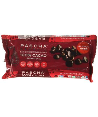Pascha, Organic Chocolate Chips 100% Cacao Unsweetened, 8.8 Ounce
