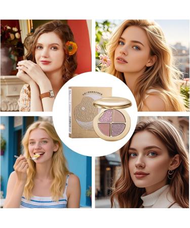  Esncddym Eyeshadow Palette | 4 in 1 Palette for Women Glitter Blush and Illuminator for Women and Teens Travel - Buy Online on GoSupps.com