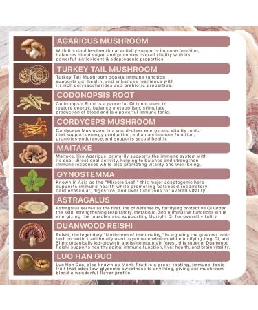 Modern Sage Herbs Mushroom & Herbal Blend Powder 1.4oz | 30 Servings | 10:1 Extract | USDA Organic | Agaricus Reishi Turkey Tail Cordyceps Maitake Astragalus | Immune Support Coffee Alternative - Buy Online on GoSupps.com