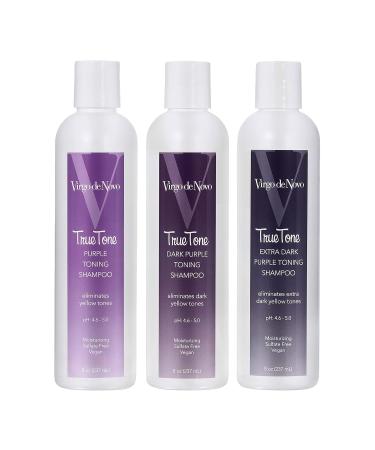Virgo de Novo Dark Purple Toning Shampoo - True Tone for Blonde Hair Moisturizes & Brightens Sulfate Free Vegan - Ships Internationally - Buy Online on GoSupps.com