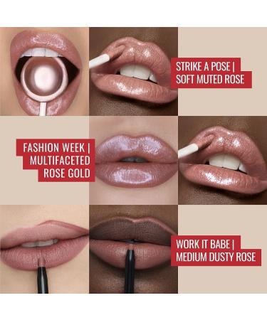 Runway Rogue LuxGloss Kit: Strike a Pose, Fashion Week + Work it Babe - Moisturizing Lip Gloss Tubes & Lip Liner Pencil - 3 Fl Oz - Buy Online on GoSupps.com
