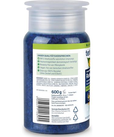 Merz Consumer Care tetesept Sea salt rest & relaxation health bath for a feeling of inner peace with essential oils beneficial bath additive with natural sea salt 4 x 600 g tetesept Sea salt rest & relaxation 600g - Buy Online on GoSupps.com