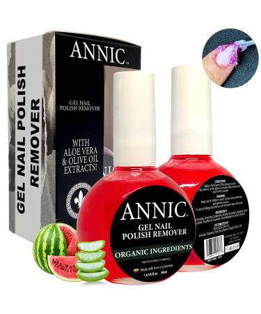 ANNIC Gel Polish Remover for Nails  Non Acetone Gel Nail Polish Remover with Aloe Vera and Olive Oil  Easy and Fast Gel Soak Off Remover  UV Gel Remover For Nails  Magic Gel Nail Remover  1.0 Fl Oz