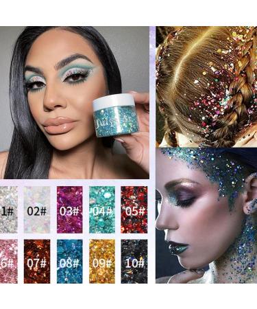  Vigcebit Glitter Body Gel | Christmas Makeup Face Body Eyes Lips Hair Nails Cosmetics - Perfect for Christmas Slime Resin Crafts Cosmetics - Buy Online on GoSupps.com