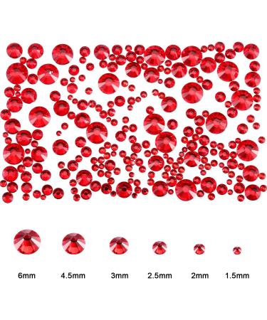 2000 Pieces Flat Back Rhinestones Set with Tweezer and Picking Pen - Red Crystal Gems for DIY Crafts, Nail Art, Clothes, Shoes, and Bags - Buy Online on GoSupps.com