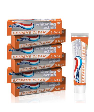 Aquafresh Extreme Clean Whitening Action Fluoride Toothpaste for Cavity Protection, pack of 6 tubes 5.6 oz each 5.6 Ounce (Pack of 6) 6 Pack