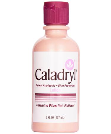 Caladryl Lotion, Calamine Plus Itch Reliever, 6-Ounce Bottle 6 Fl Oz (Pack of 1)