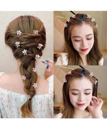 12Pcs Mini Pearl Flower Hair Claw Clips - Blue and Pink Set for Women & Girls | Decorative Hair Accessories - Buy Online on GoSupps.com