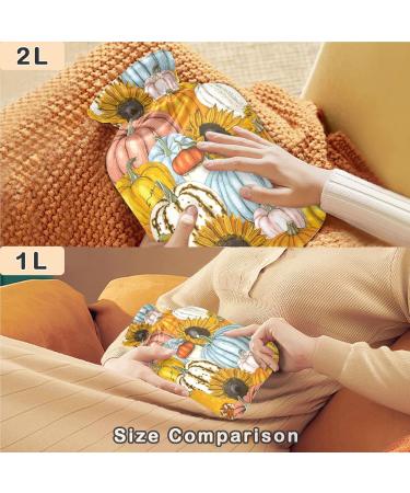 Thanksgiving Pumpkin Sonnen Flowers Heat Bottle - 1L Hand & Foot Warmer for Pain Relief & Cold Therapy - Buy Online on GoSupps.com