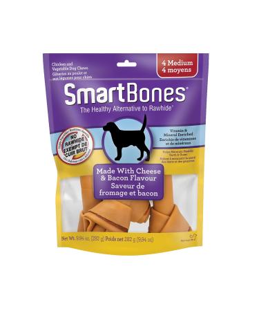 SmartBones Bacon & Cheese Medium Bones 4ct 9.94oz 282g 282 g (Pack of 4) SmartBones Bacon & Cheese Medium Bones 4ct 9.94oz 282g