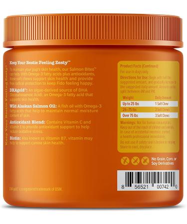Zesty Paws Salmon Bites â€“ Skin & Coat Chews for Dogs | 90 Soft Chews, All Ages - Buy Online on GoSupps.com