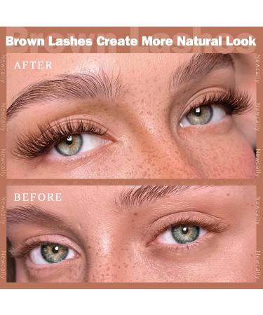 Buy Brown Wispy Lash Clusters - DIY Faux Mink C Curl Eyelash Extensions by Newcally Lashes - Buy Online on GoSupps.com