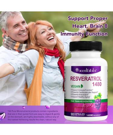Resveratrol 480MG with Quercetin | 90 Capsules - Antioxidant Supplement for Healthy Aging & Immune Support - Buy Online on GoSupps.com