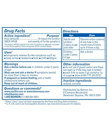 Boiron Oscillococcinum - Natural Flu Relief - 12 Doses - Buy Online on GoSupps.com