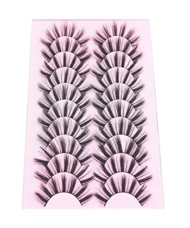 Augenli 10 Pairs Cat Eye Anime Fox Eye Lashes - Natural Look, Reusable Wispy Eyelashes for Gorgeous Makeup - Manga Style - Buy Online on GoSupps.com