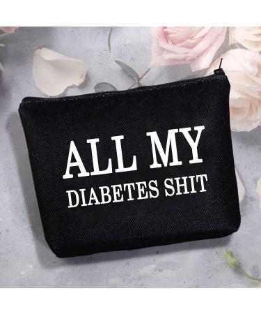 Diabetic Travel Bag with Humorous Design - Perfect Gift for Emergency Patients - All My Diabetes Black Bag - Buy Online on GoSupps.com