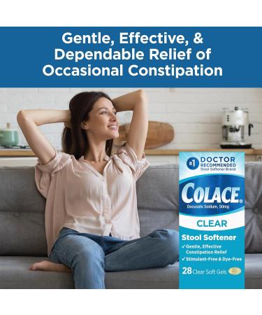 Fleet Laxative Saline Enema 7.8 Fl Oz (Pack of 6) & Colace Clear Stool Softener Soft Gel Capsules Constipation Relief 50mg Docusate Sodium Doctor Recommended 28ct Bundle - Buy Online on GoSupps.com