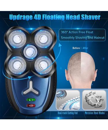 5-in-1 Waterproof Electric Shaver for Bald Men - Cordless Head Shaver for Face, Beard, and Head, Wet/Dry Mens Razor, Rotary Rechargeable Shaver - Perfect Gift for Men - Buy Online on GoSupps.com