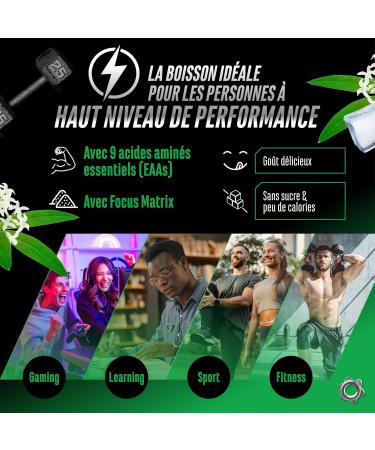 EAA Energy Mix - 500 g - Amino Matrix + Focus Matrix - Sugar Free Energy Drinks - With Caffeine Taurine Guarana N-Acetyl-L-Tyrosine - Pre Workout Booster - Vegan (Woodruff Flavor) - Buy Online on GoSupps.com