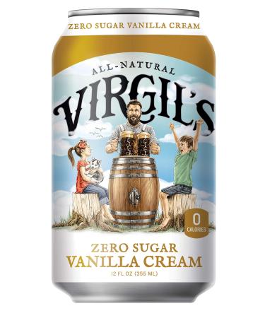 Virgils, Zero Sugar Vanilla Cream, Great Tasting Zero Calorie Keto Friendly Soda (6 - 12oz cans) Vanilla Cream 12 Fl Oz (Pack of 6)