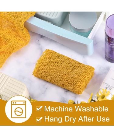 2 Piece African Net Bath Sponge Set - Exfoliating Long Body Scrubber & Back Washcloth (Yellow) - Perfect for Daily Use & Stocking Stuffers - Buy Online on GoSupps.com