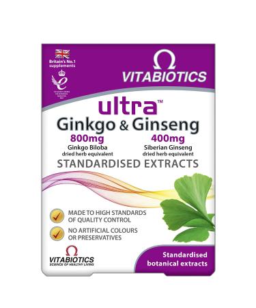 Vitabiotics Ultra Ginkgo and Ginseng Tablets - 60 Tablets 60 Count (Pack of 1)