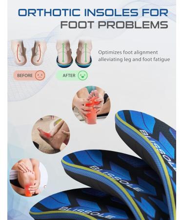 Plantar Fasciitis Relief Insoles - Arch Support & Shock Absorption for Flat Feet | Orthotic Inserts for Men & Women - Comfort Fit (S) Men's 5.5-6.5 | Women's 7.5-8.5 - Buy Online on GoSupps.com