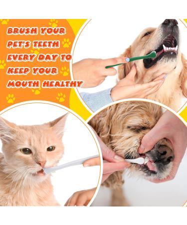 12 Pack Cat Toothbrush for Small Dogs | Soft Bristles Gentle Pet Dental Care | Long Handle Mini-Head 2 Colors - Green & White - Buy Online on GoSupps.com