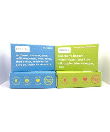 Green Heal Organic Hemorrhoid Soap for Sensitive Skin - SLS Free Soothing Formula - 1 Bar - Buy Online on GoSupps.com