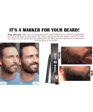 Premium Beard Filler Pen & Gray Hair Concealer - Waterproof Smudge-Proof 24hrs+ | Ginger-Charm for Reddish-Brown to Red Hair - Buy Online on GoSupps.com