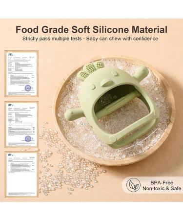 Bite Ring Baby Toys 2-Piece Dental Aid for 0-12 Months | Sensory Teething Gifts in Blue & Green - Buy Online on GoSupps.com