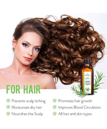 100% Pure Rosemary Oil for Hair Growth, Skin Care & Scalp Nourishment - 3.5 Oz Bottle - Aromatherapy & Hair Loss Treatment for Men & Women - Buy Online on GoSupps.com