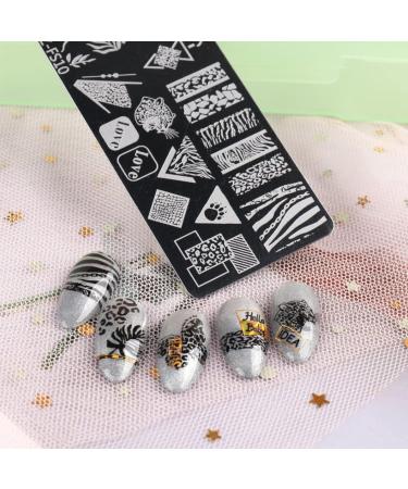 RUNRAYAY 12pcs Retro Theme Nail Stamping Plate Kit - Flower, Snake, Butterfly Patterns for Thanksgiving & Christmas Nail Design - DIY Print Manicure Salon - Buy Online on GoSupps.com