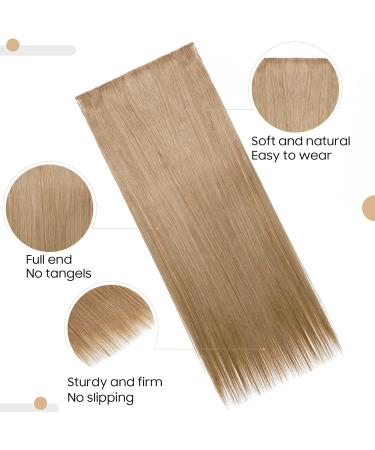 26 Fashion Half Full Head One Piece Clip in Hair Extensions - Light Ash Brown & Bleach Blonde 26 Inch - Buy Online on GoSupps.com