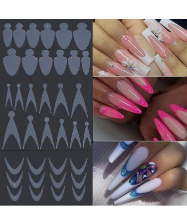 Qiuming 60-Piece French Nail Template Stickers - Dual Nail Shape Stickers for DIY Gel Nail Extensions - Transparent Nail Shapes - Buy Online on GoSupps.com