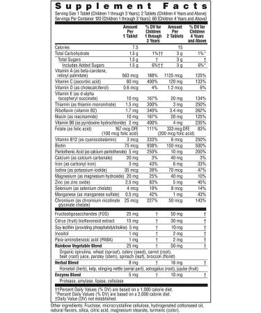 Rainbow Light Nutri Stars Multivitamin - Fruit Punch Flavor, 120 Chewable Tablets - Buy Online on GoSupps.com