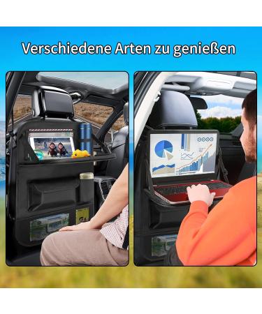 Erwey Auto Backrage Protection - 2PCs Waterproof Car Seat Organizer with Tablet/Phone Storage & Multiple Pockets - Black 610D Oxford - Buy Online on GoSupps.com