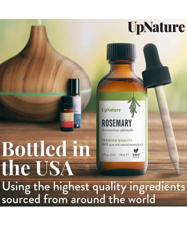 UpNature Rosemary Essential Oil - 100% Natural Pure Premium Aromatherapy Oil for Hair Growth, Skin, Focus & Memory - 2oz - Buy Online on GoSupps.com
