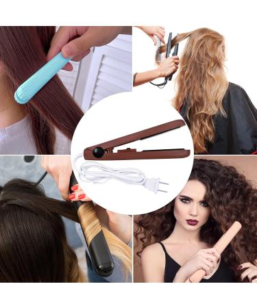 20W Brown Mini Ceramic Flat Iron & Curler - Travel-Friendly Hair Straightener for Perfect Styles - Buy Online on GoSupps.com