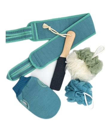 Exfoliating kit for shower Exfoliating towel 5-piece set towel Bath sponge Foot File