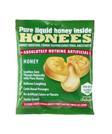 Honees Honey Menthol Cough Suppressant 20 Cough Drops