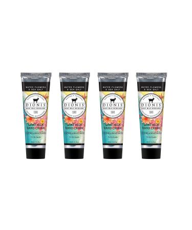 Dionis - Goat Milk Skincare Water Flowers & Sea Salt Scented Hand Cream (1 oz) - Set of 4 - Made in the USA - Cruelty-free and Paraben-free