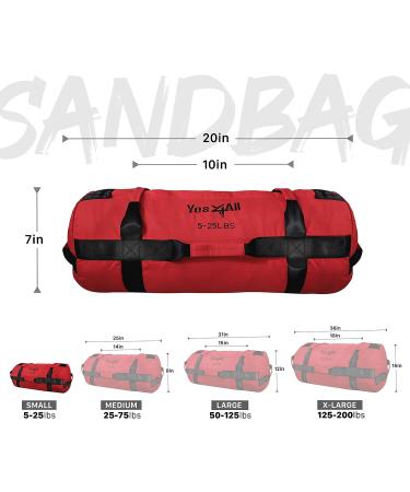 Yes4All Adjustable Sandbag for Fitness with Handle | Workout Conditioning & Strength Training | Red - Multiple Colors & Sizes - Buy Online on GoSupps.com