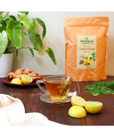 Moringa Mantra Moringa Lemon Ginger Herbal Tea 50 Dip Bags Organically Grown Moringa Infusion - Buy Online on GoSupps.com