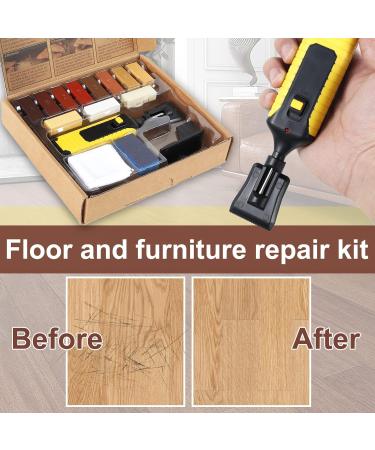 US Floor Repair Kit | DIY Furniture Scratch & Crack Repair Tool | Professional Portable Kit with 11 Wax Blocks for Hardwood Floors - Buy Online on GoSupps.com