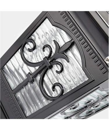 Courtyard Light Solar Lamp Outdoor Floor Lamps Lantern Patio Landscape Porch Columns and Pillars Black Aluminum Garden Waterproof Pillar Lamp Fixture Street Lamp Decor - Buy Online on GoSupps.com