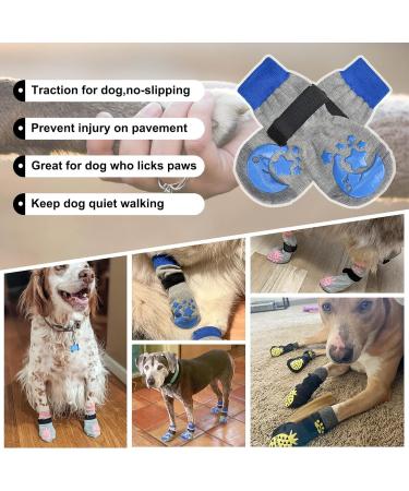 BEAUTYZOO Non Slip Dog Socks - Paw Protector for Dogs on Hardwood Floors - 2 Pairs Anti-Twist Socks for Injury Protection - Moon and Star Blue - Small/Medium (Pack of 4) - Buy Online on GoSupps.com