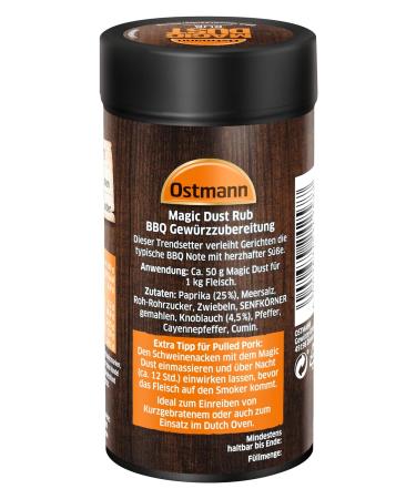 Ostmann Magic Dust BBQ Rub - Dry Marinade for All Grill Meats | Vegan | 140g Spreader | International Shipping Available - Buy Online on GoSupps.com